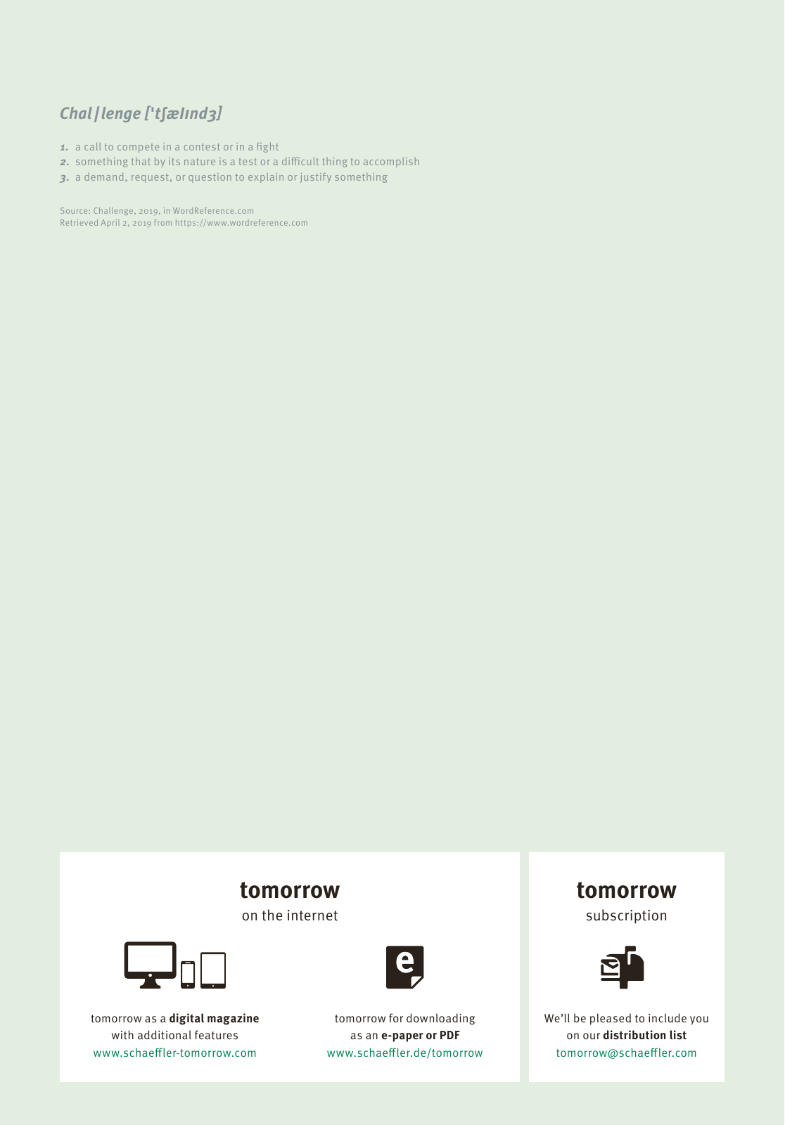Vorschau Schaeffler tomorrow 01-2019 EN Seite 2